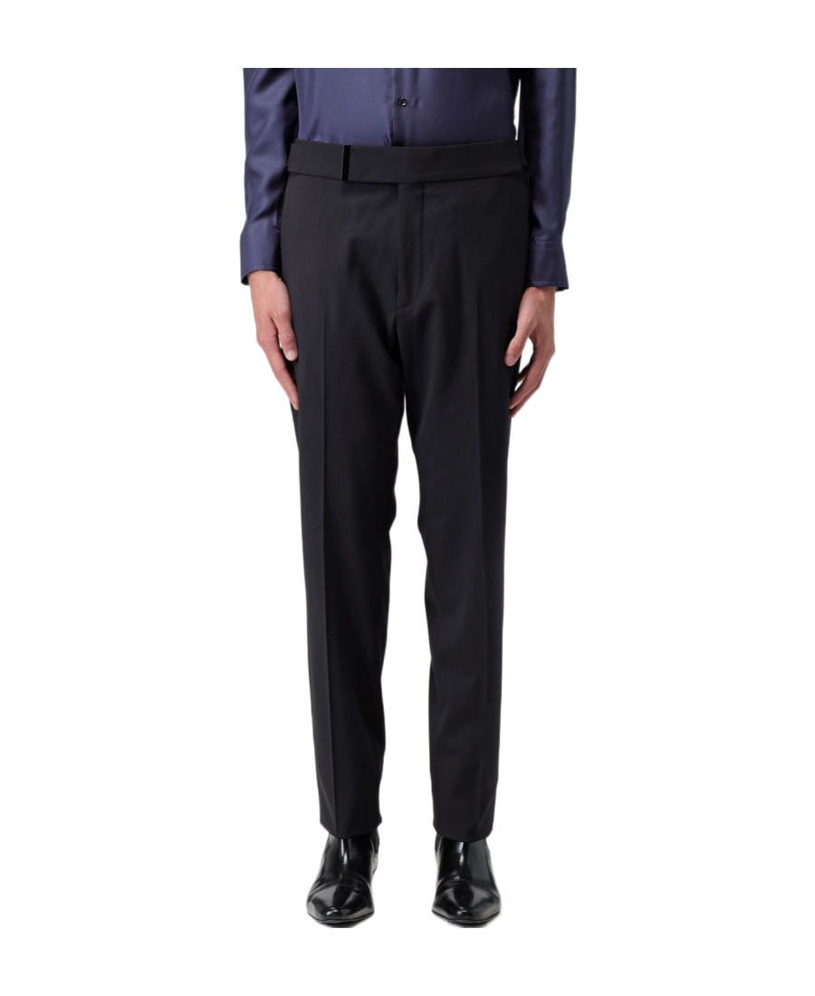 Tom Ford Tailored Wool-blend Trousers In Black