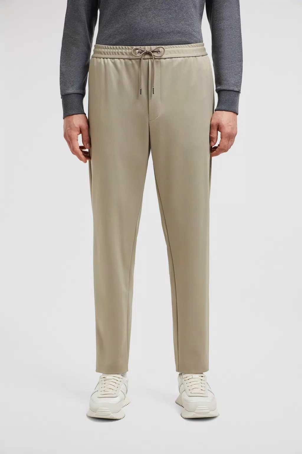 Moncler Logo Patch Drawstring Track Pants In Gray