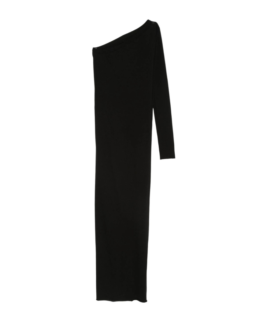 Rick Owens Drkshdw Ziggy One Shoulder Maxi Dress In Black