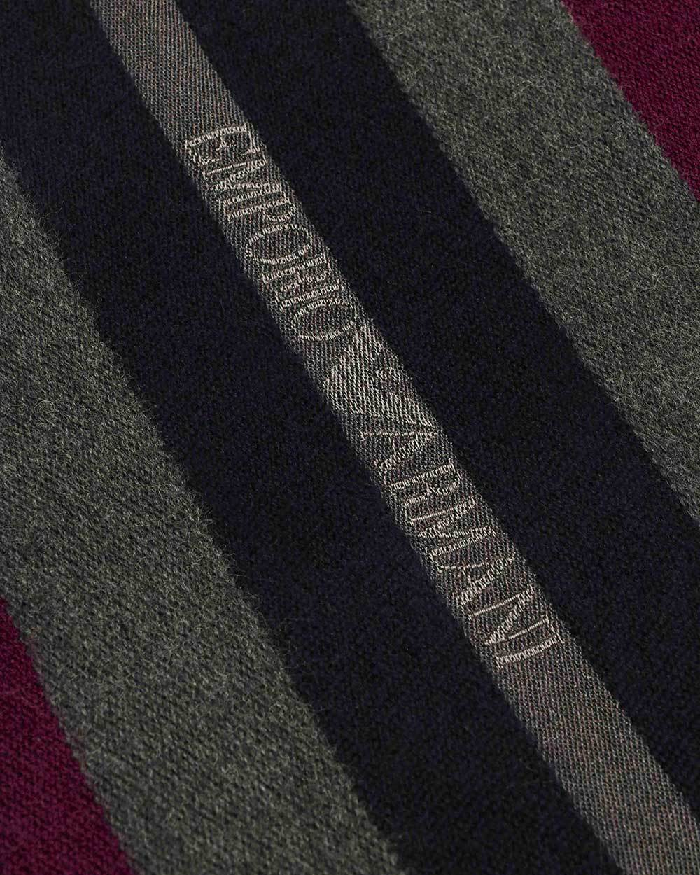 Emporio Armani Logo Inlaid Scarf In White