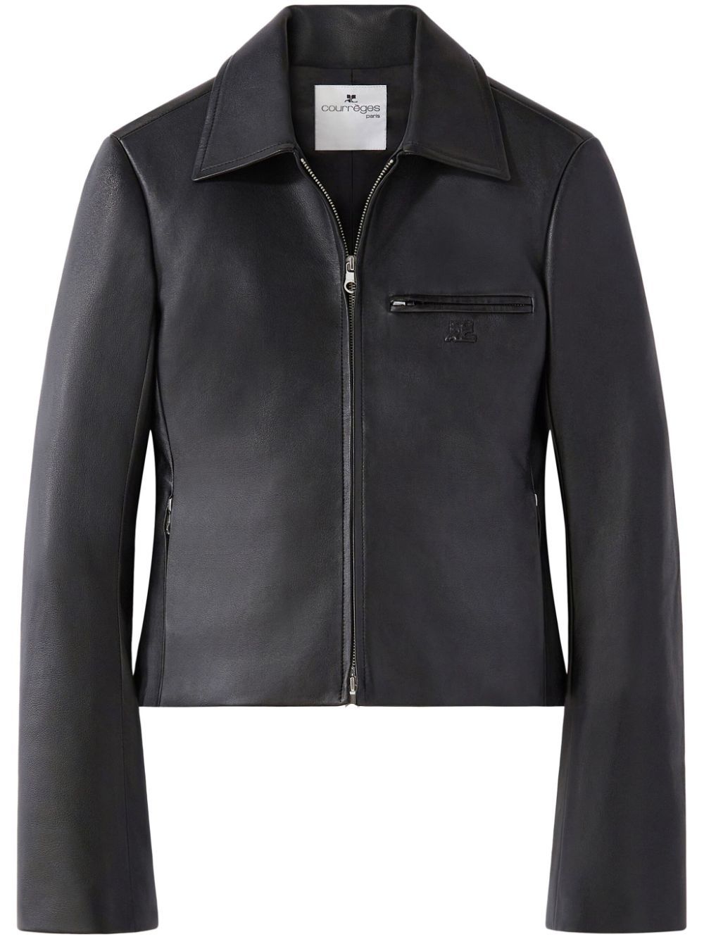 Courrèges Lambskin Blazer Zip Pockets In Black
