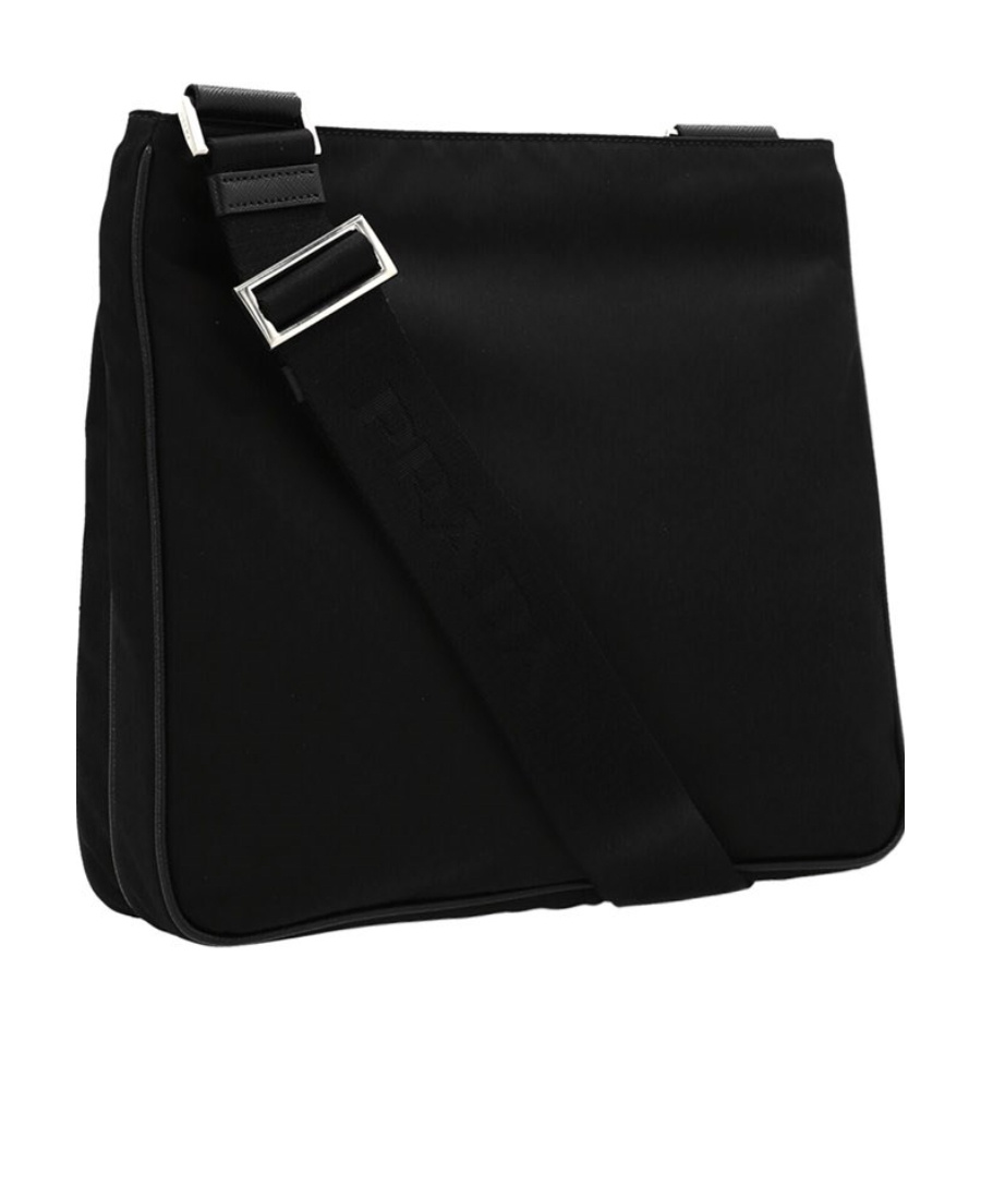 Prada Clutch Bag Leather Detachable Wrist Handle In Black