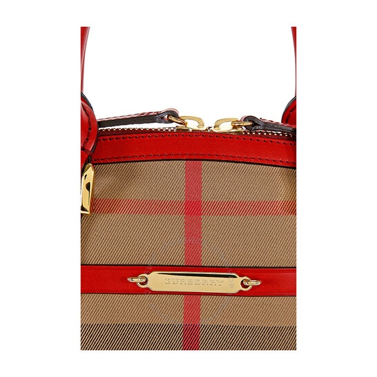 Burberry Checkered Handbag In Red