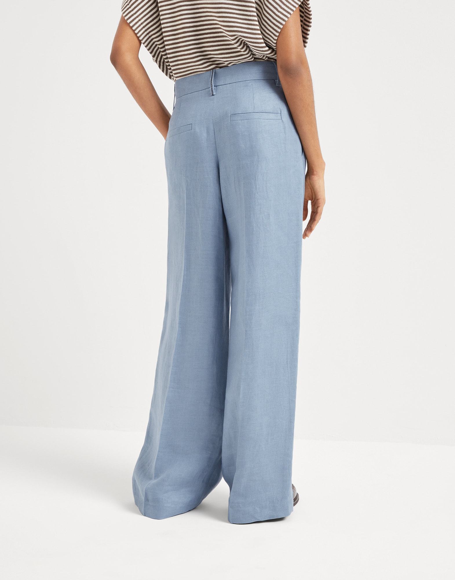 Brunello Cucinelli Pleated Palazzo Pants In Blue