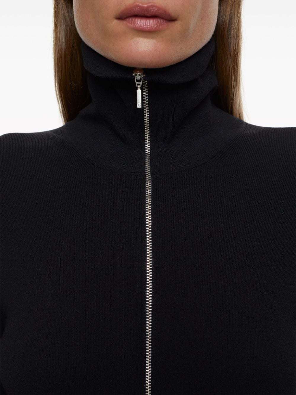 Shop Closed Roll-neck Zipped Cardigan In Black