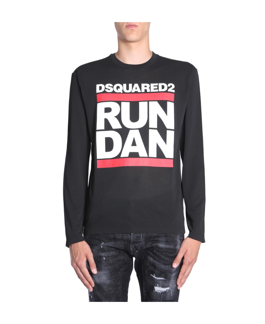Dsquared2 Run Dan Printed T-shirt In Black