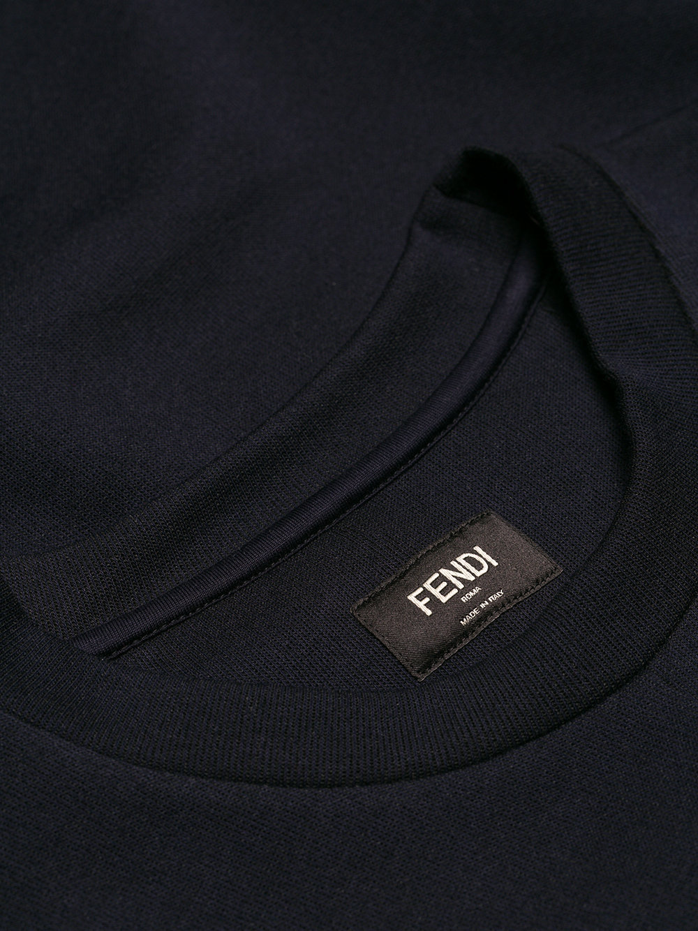 Fendi Navy Blue Ff Printed Hoodie In Black