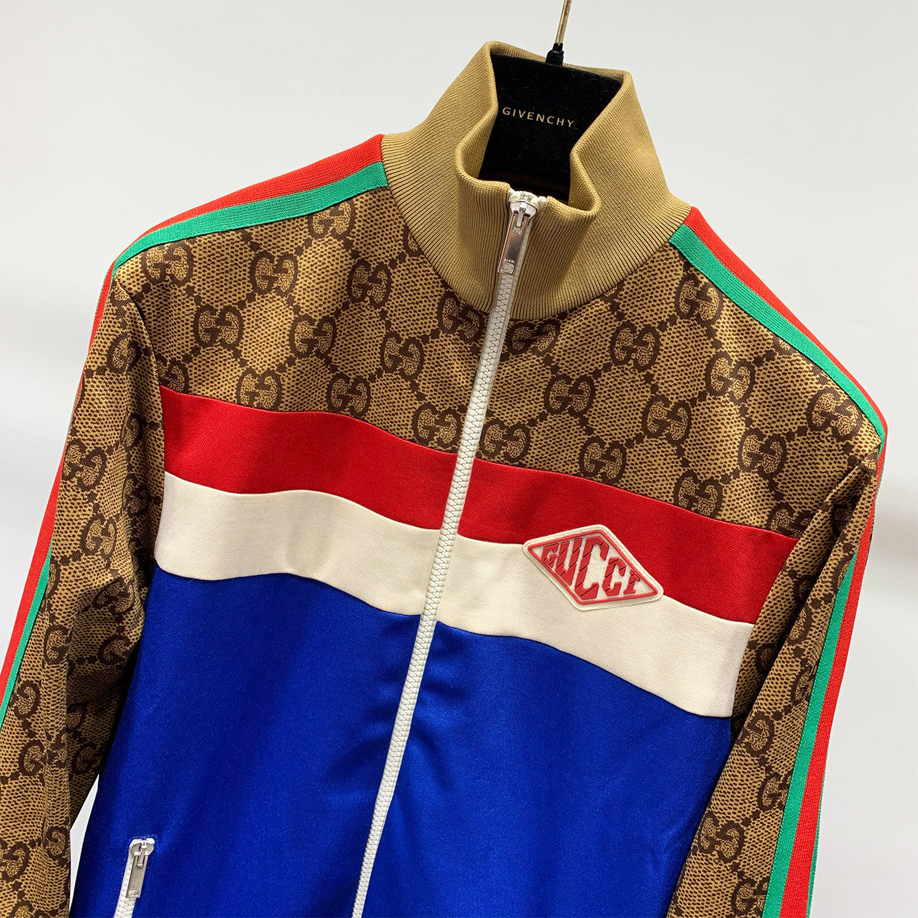 Gucci Gg Technical Jersey Jacket In Blue