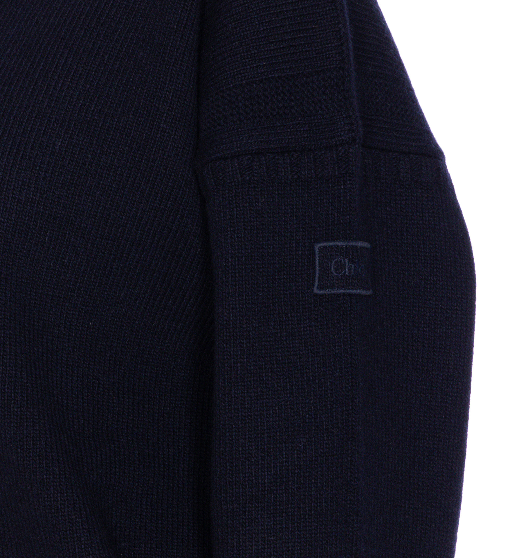 Chloé Knitwear Crewneck Long Sleeves Ribbed Finish In Black