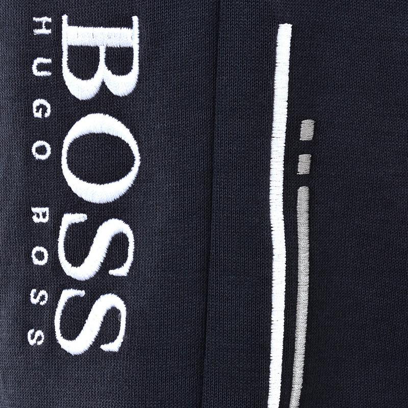 Shop Hugo Boss Embroidered Logo Sweatpants In Black