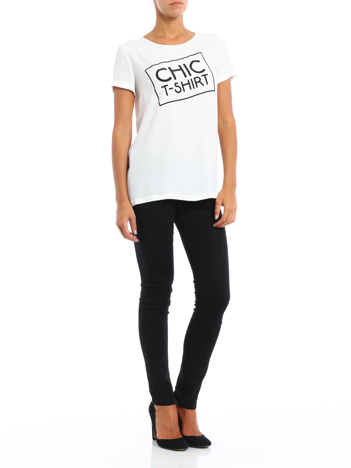 Moschino Logo Printed Pattern T-shirt In White