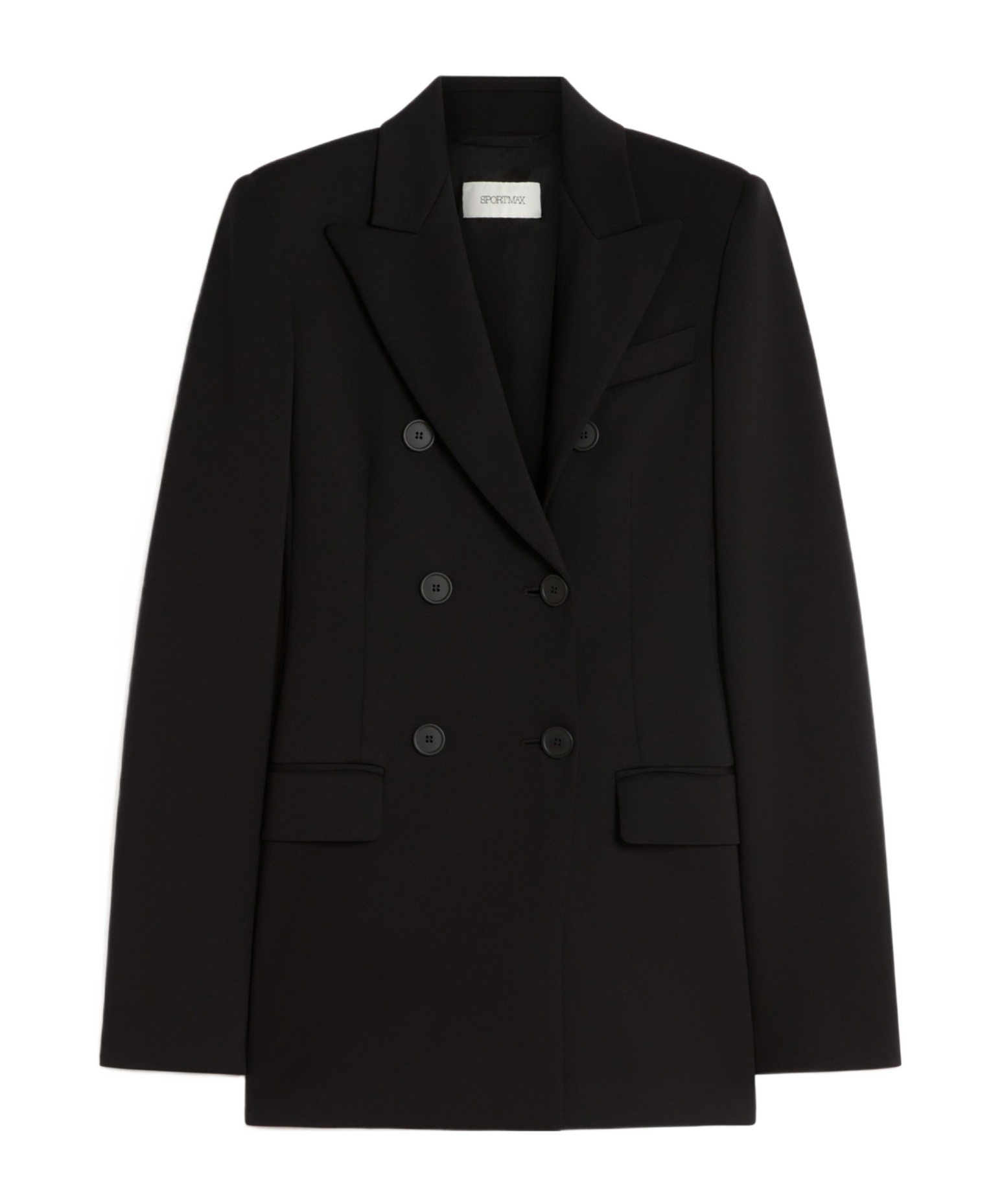 Sportmax Double-breasted Wool Suit In Black