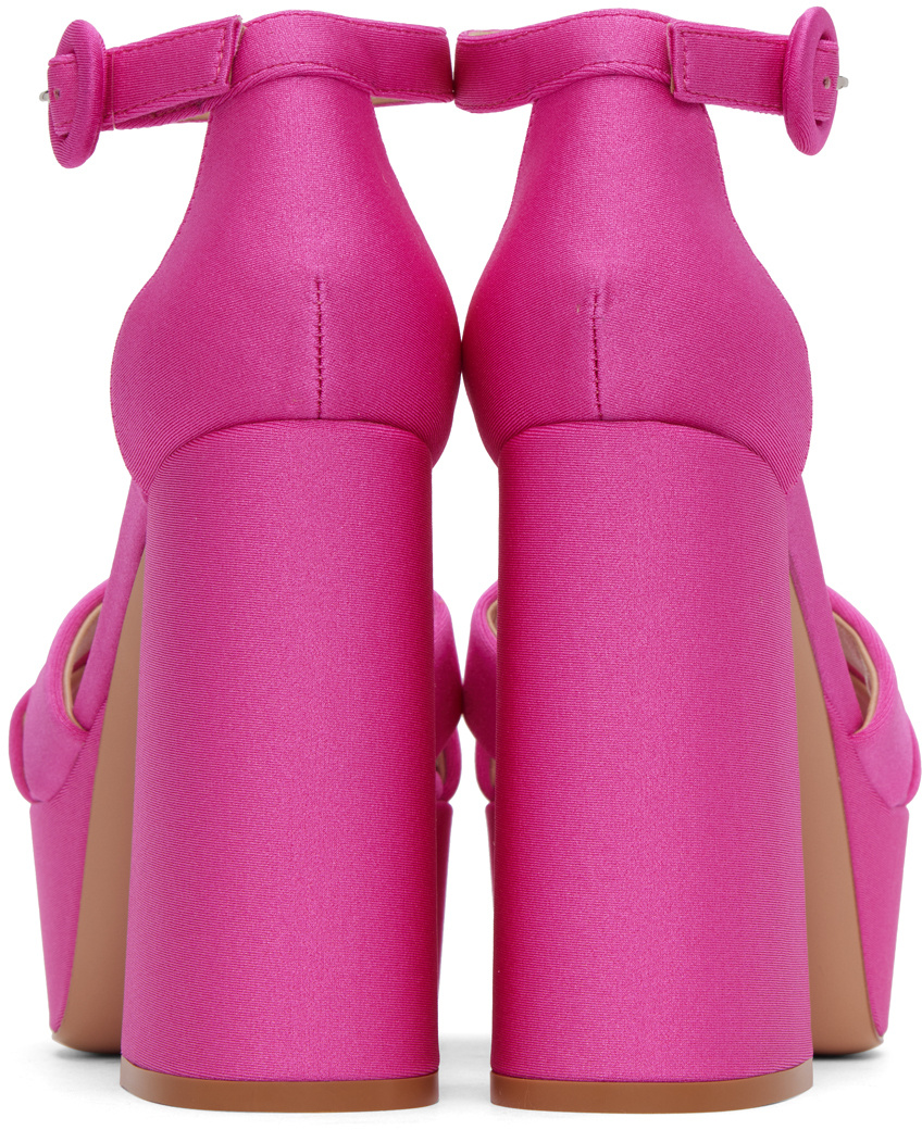 Gianvito Rossi Woman Sandals Fuchsia Size 7 Textile Fibers In Pink