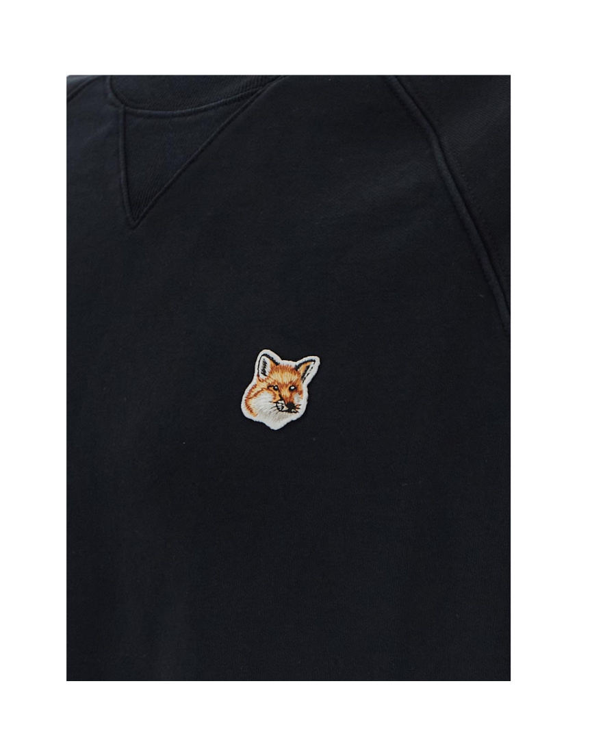 Maison Kitsuné Fox Logo-embroidered Sweatshirt In Black