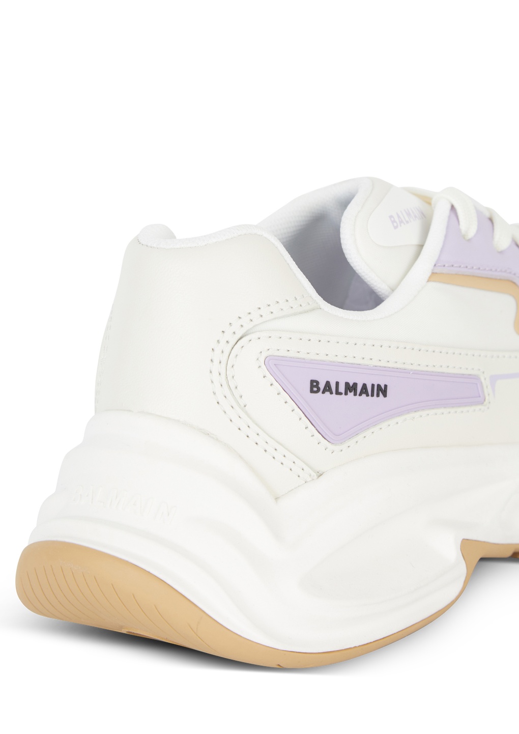 Shop Balmain B-dr4g0n Panelled Lace-up Sneakers In White