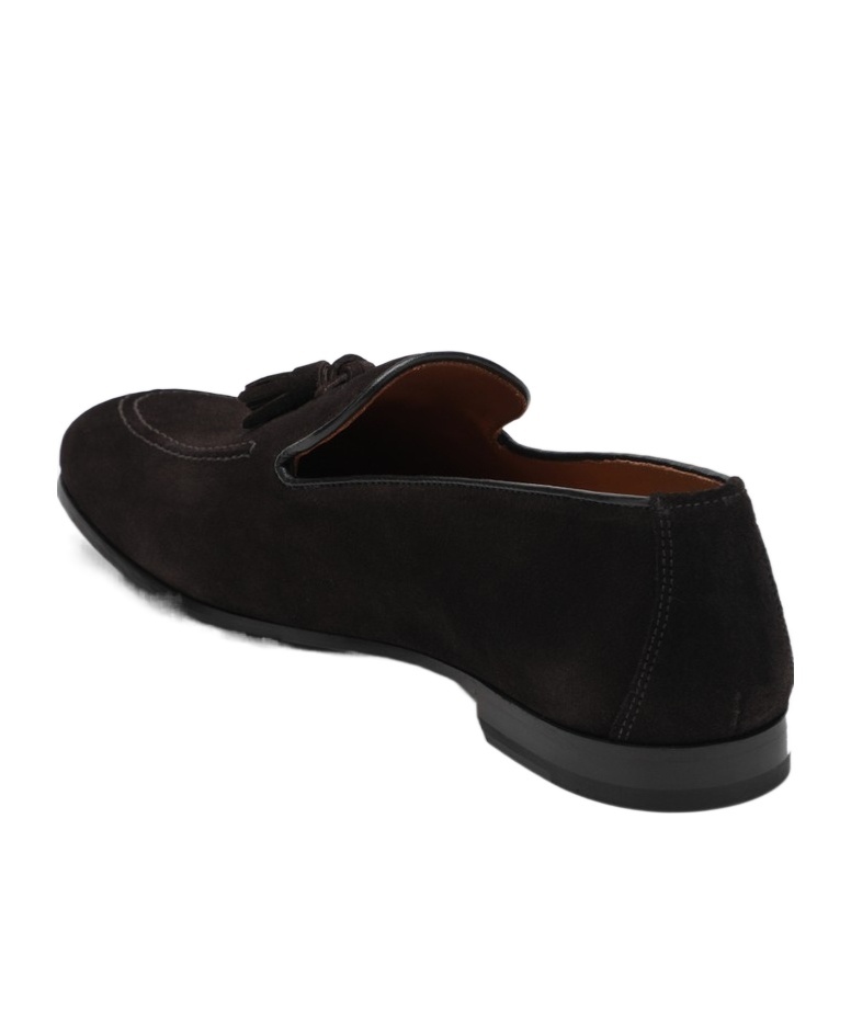 Doucal's Round Head Loafer Shoes In Black