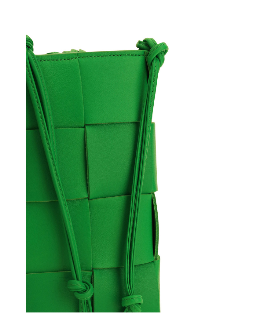 Bottega Veneta Mini Cassette Shoulder Bag In Green