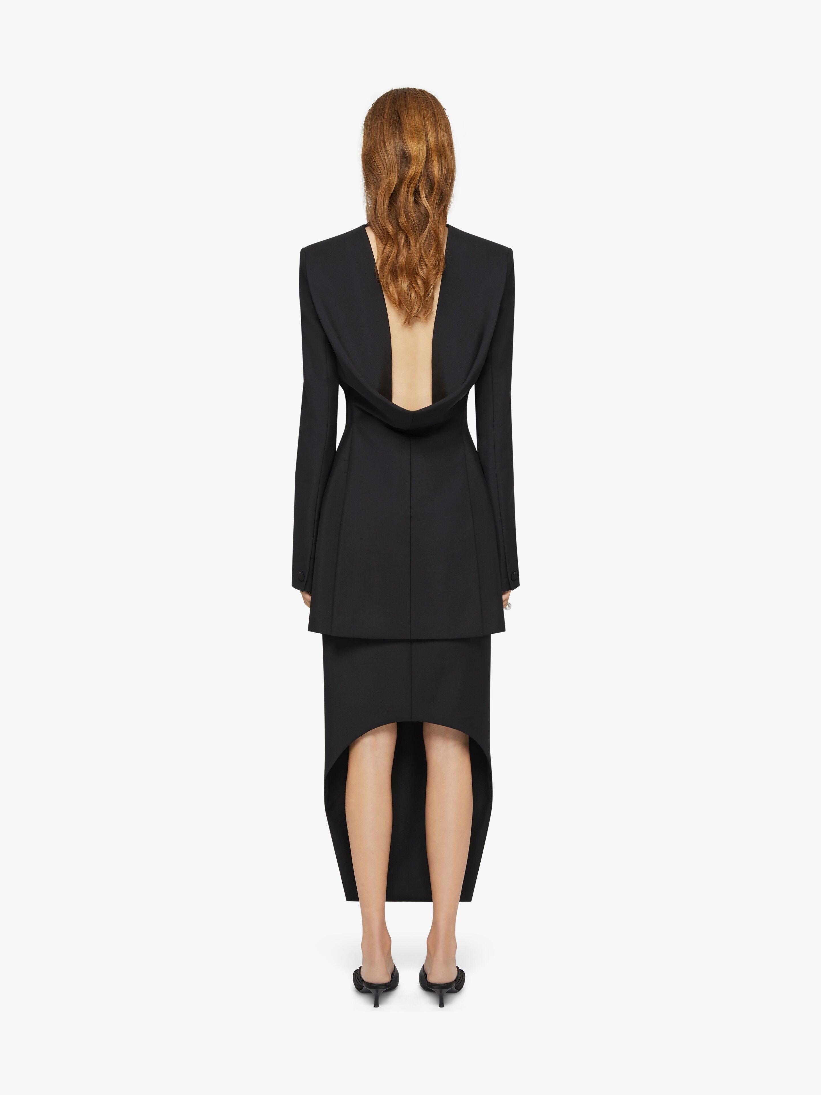 Givenchy Wool-mohair Draped Blazer In Black