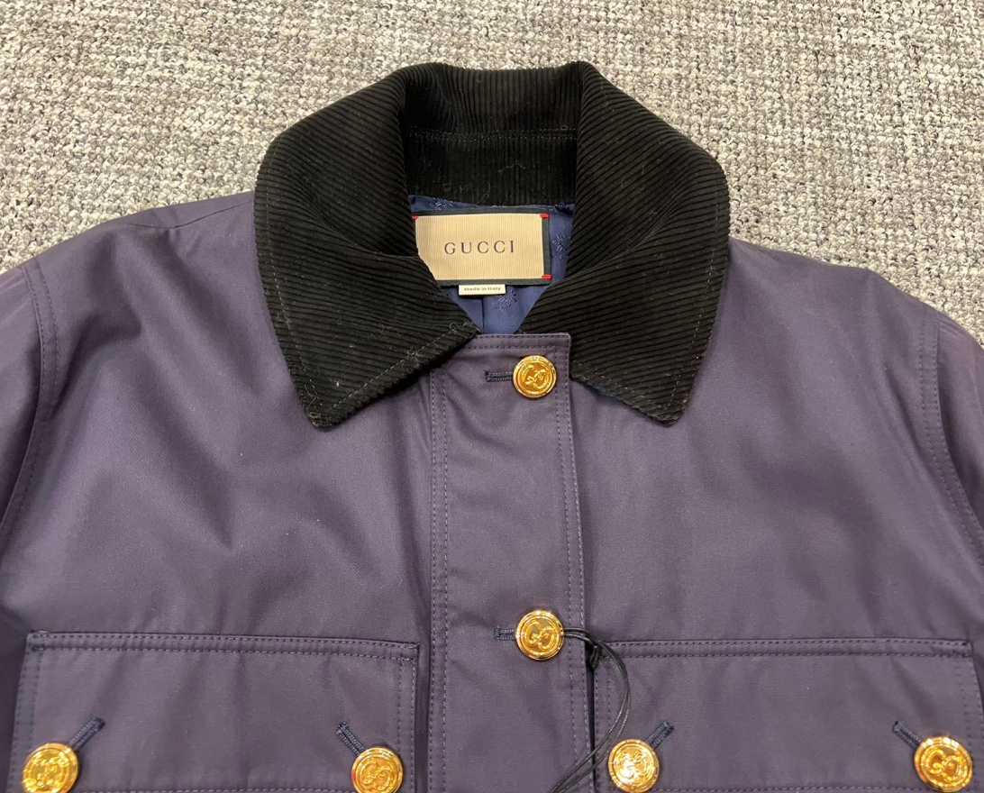 Gucci Lapel Casual Jacket In Black