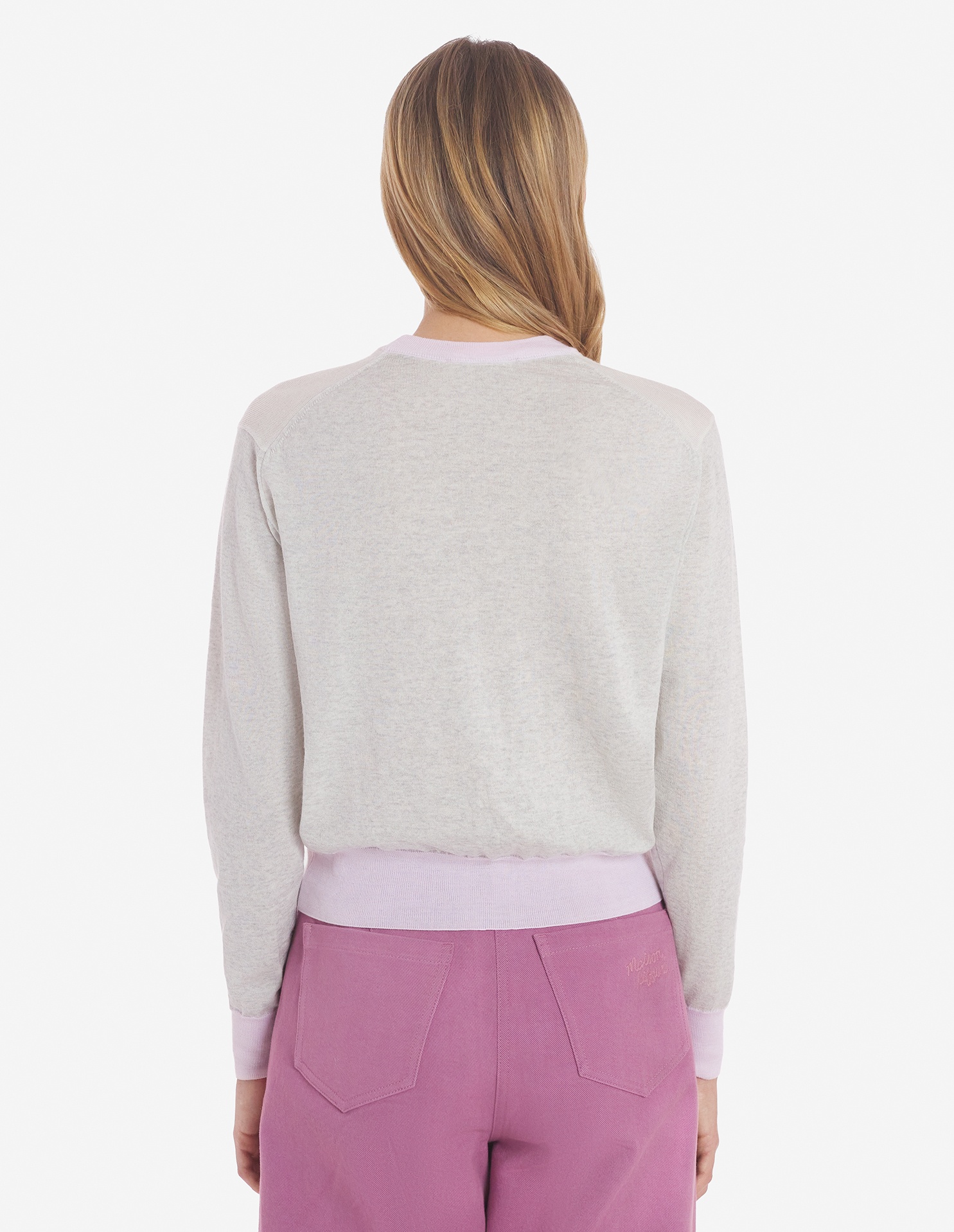 Maison Kitsuné Little Fox Collage Wool Sweater In White