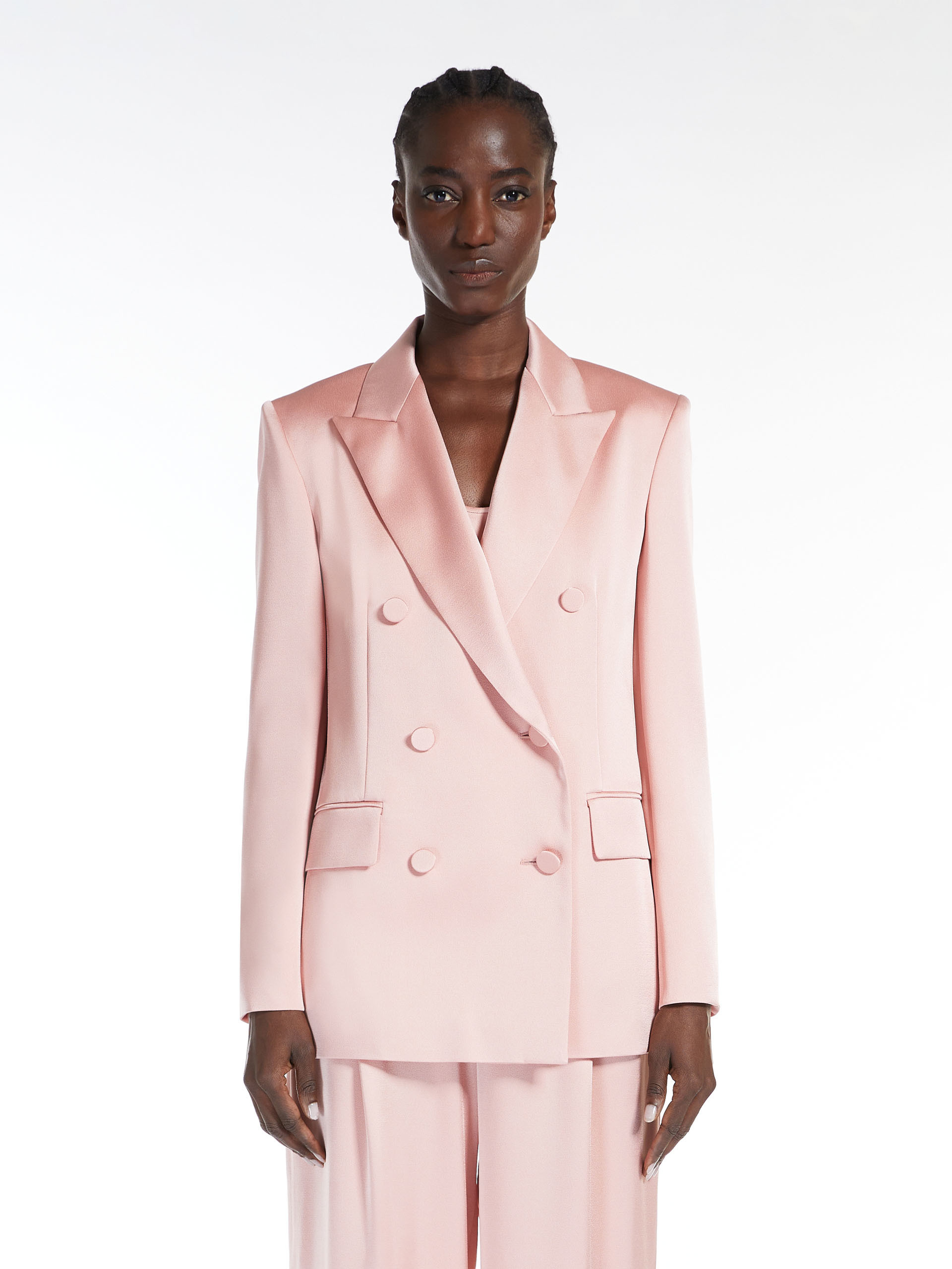 Max Mara Double-breasted Suit Jacket In Nude