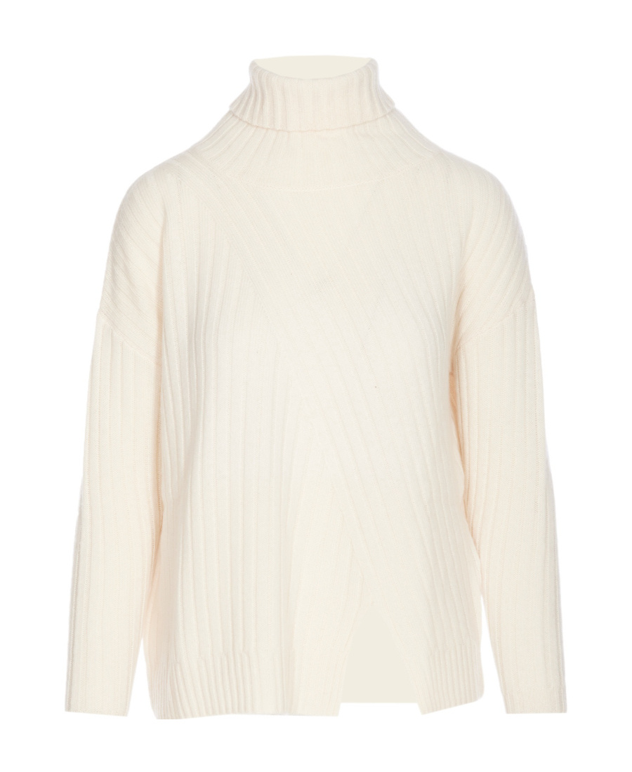 Max Mara High-neck Long-sleeved Sweater In White