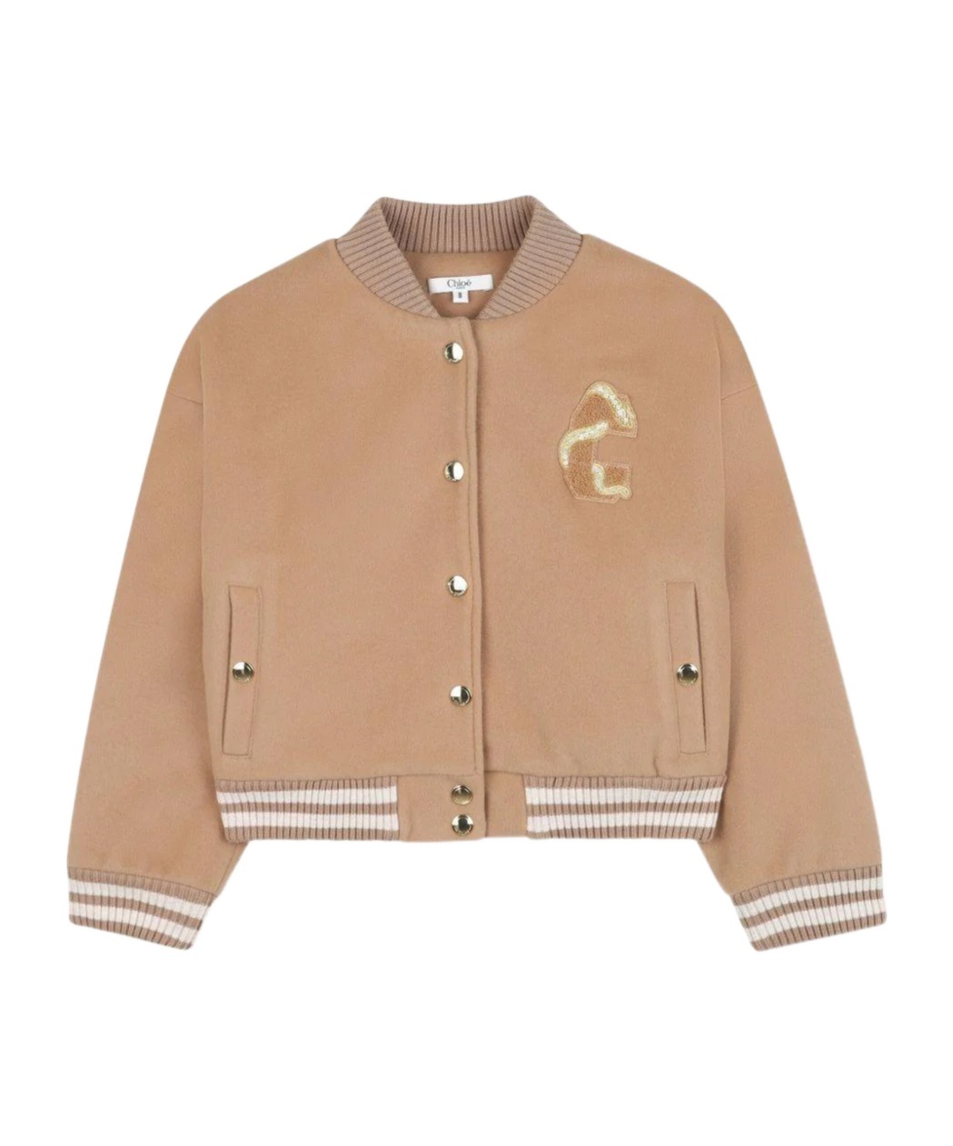 Chloé Logo-embroidered Bomber Jacket In Brown