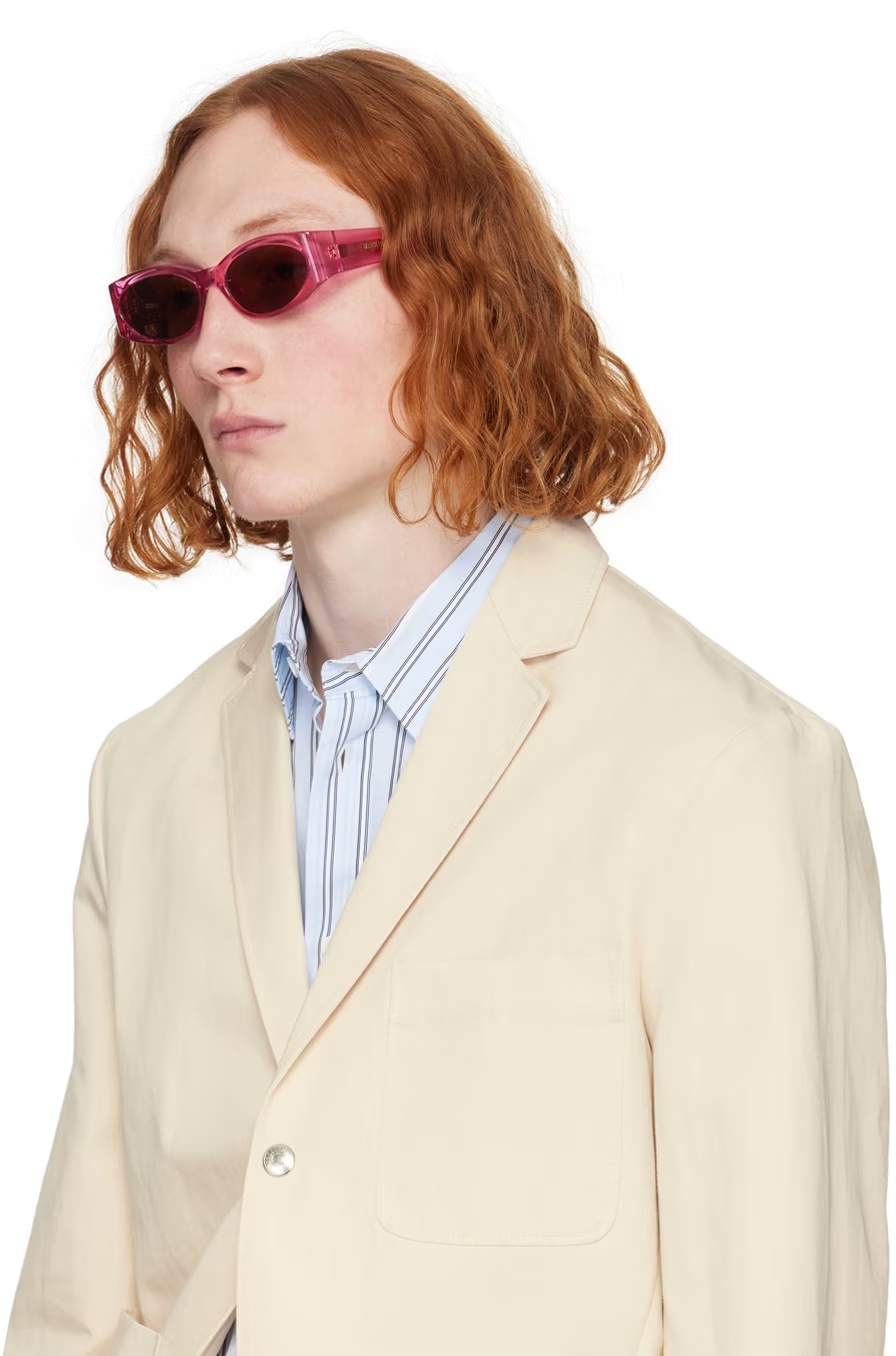 Jacquemus Oval Frame Sunglasses In Pink