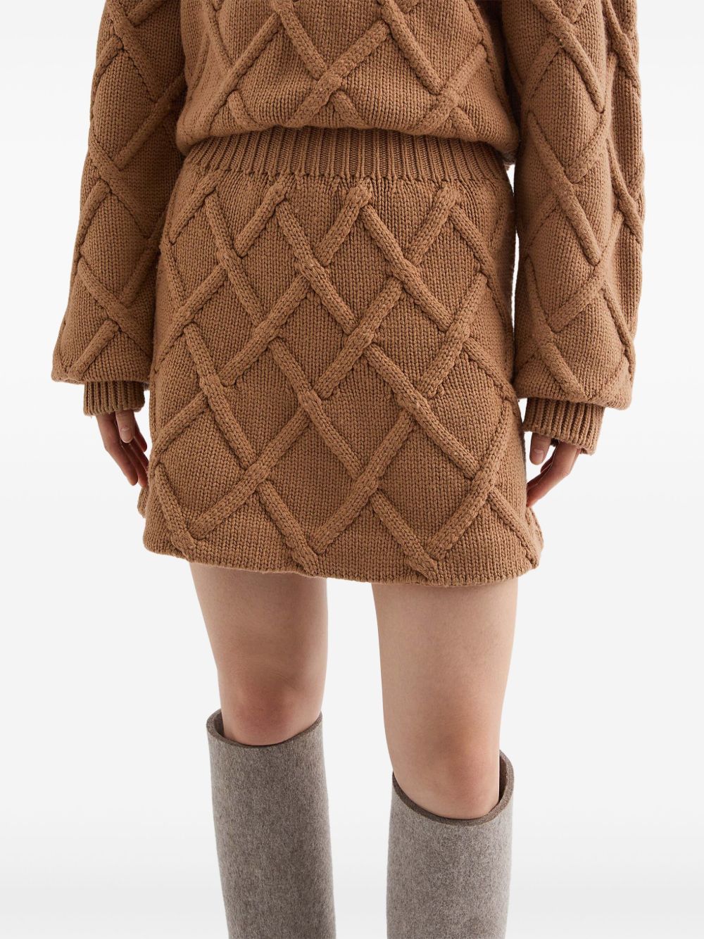 Jil Sander Wool Knit Mini Skirt In Multi