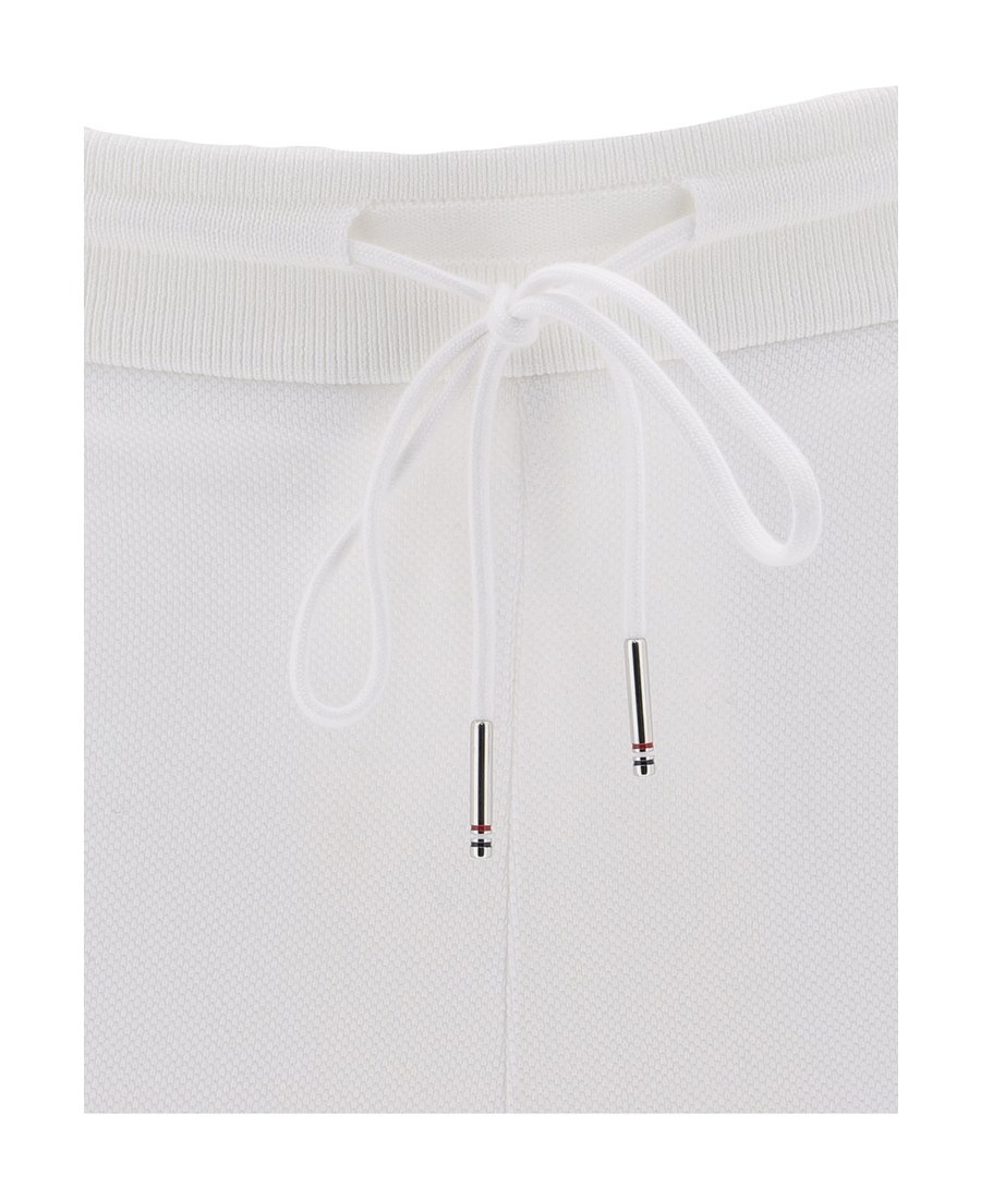 Shop Thom Browne Rwb Stripe Piqué Shorts In White