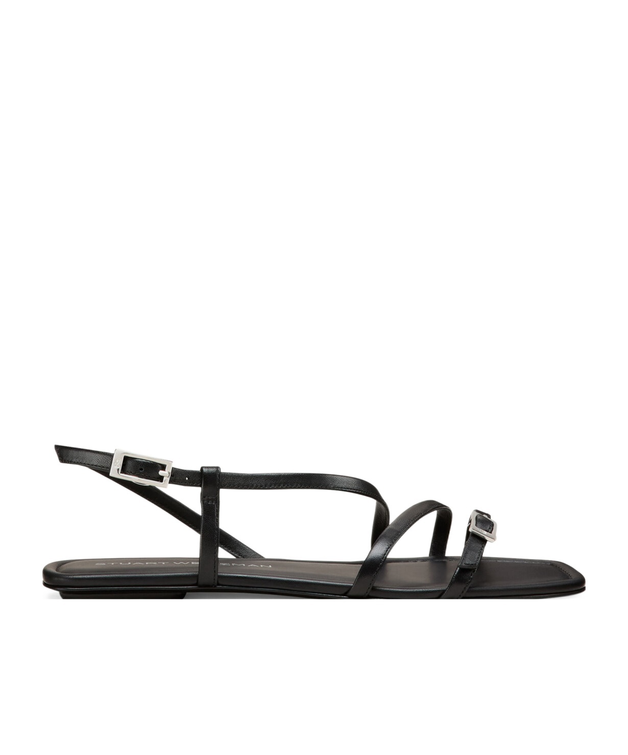 Stuart Weitzman Square Toe Flat Sandals