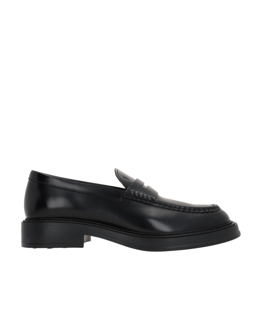 Tod's Smooth Leather Loafers In Black