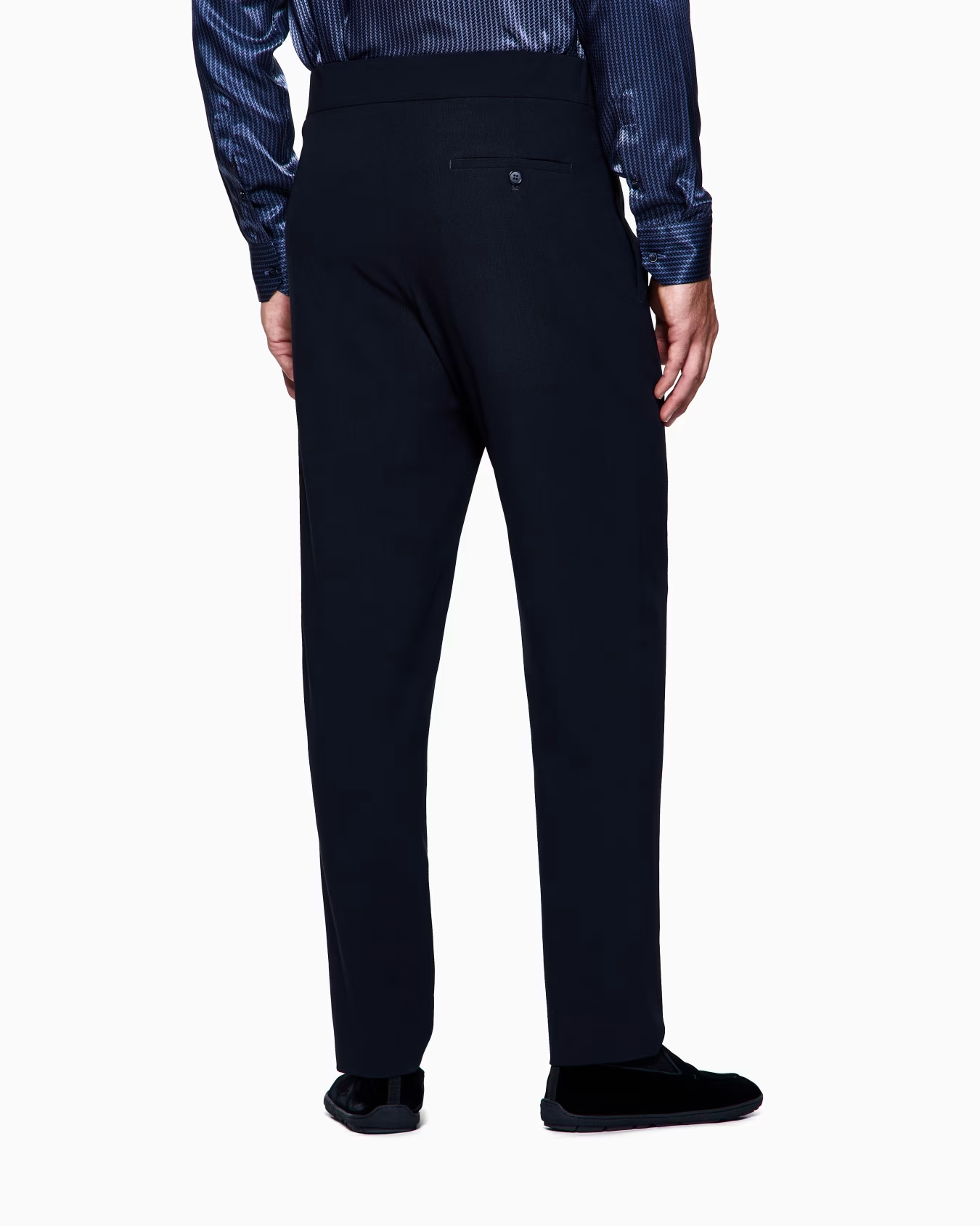 Giorgio Armani Single-dart, Wool-crêpe Trousers In Blue