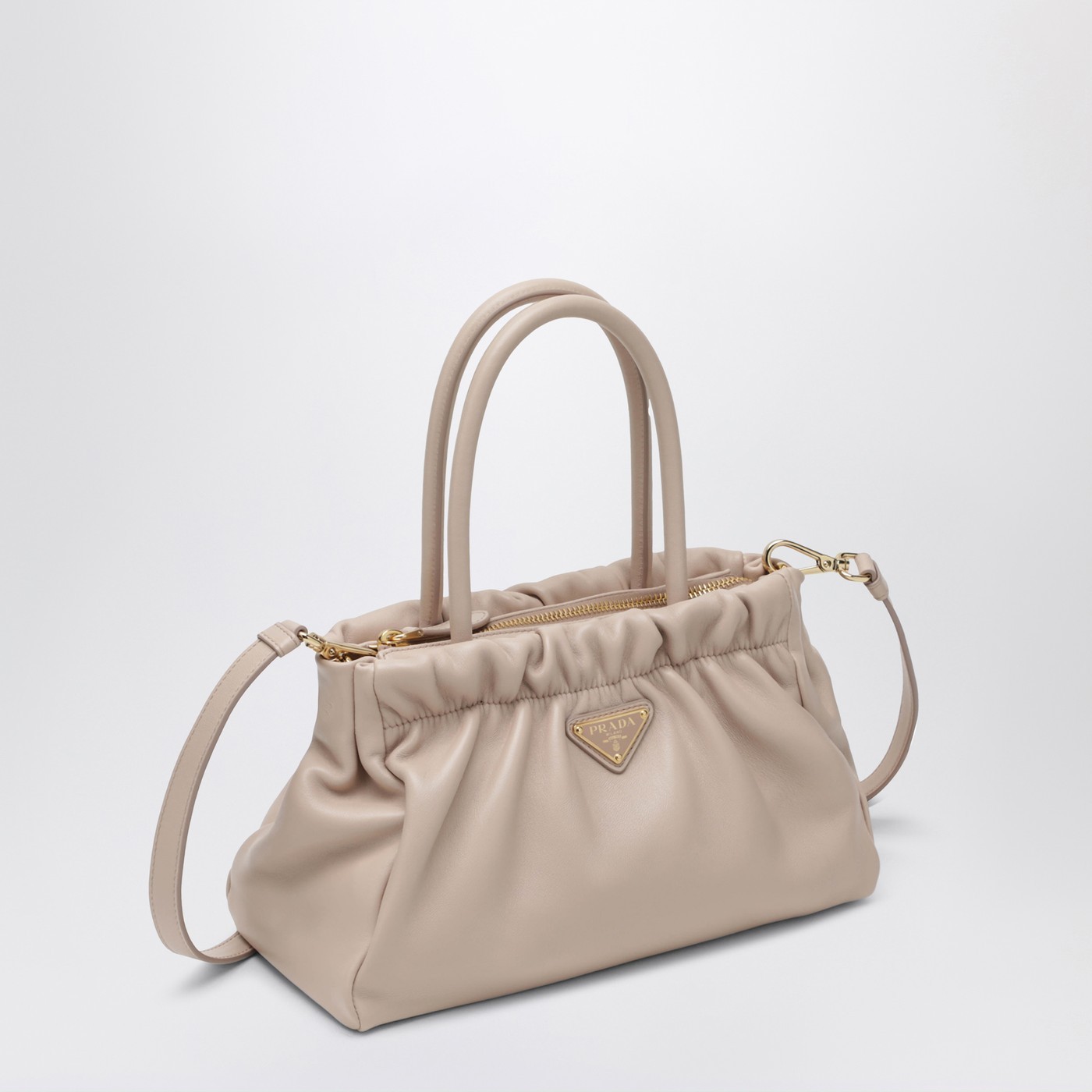 Prada Double Handle Shoulder Bag In Pink