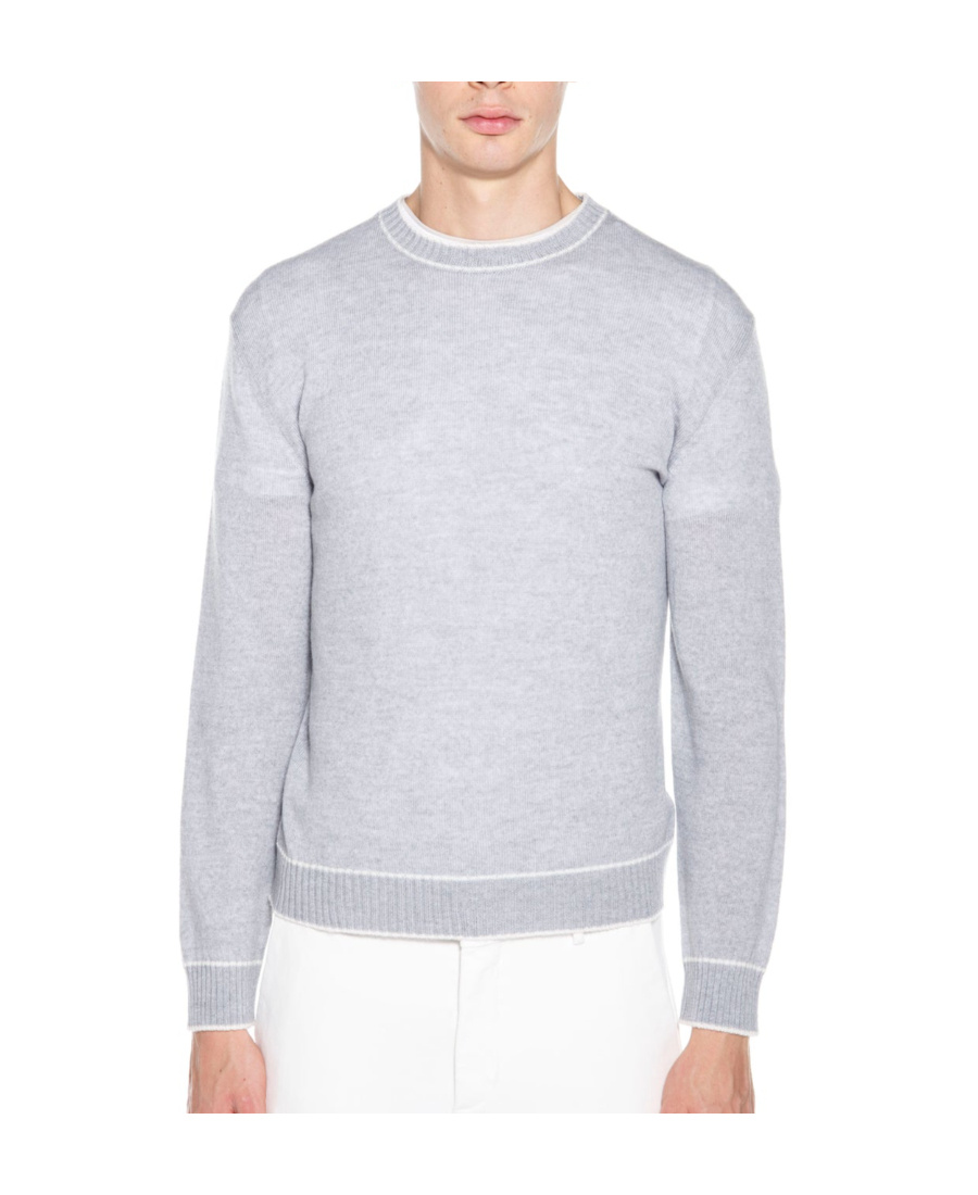 Eleventy Round Neck Sweater In White