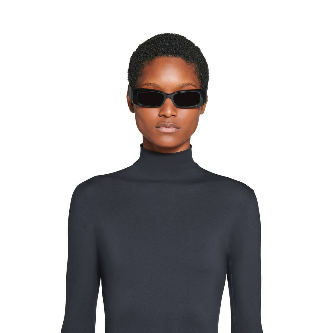 Balenciaga Rectangular Frame Bb Sunglasses In Black