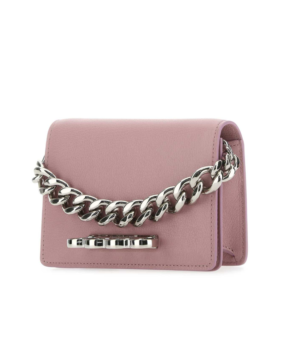 Alexander Mcqueen Four Ring Mini Bag - Pink Antique - Leather In Pink
