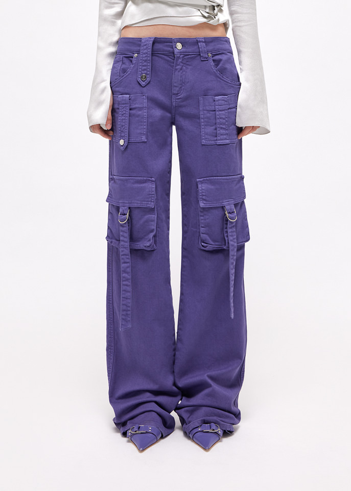 Blumarine Logo Denim Trousers In Blue