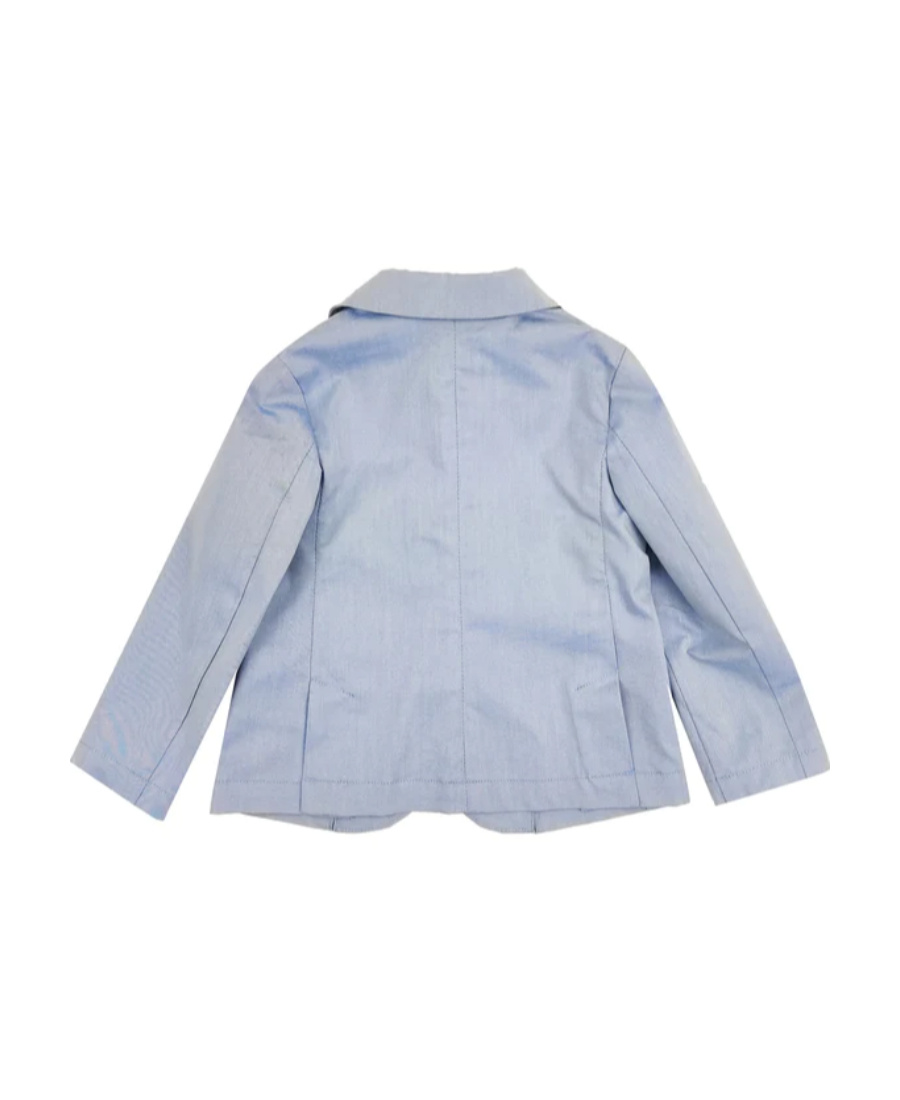 Emporio Armani Logo Single-breasted Suit Jacket In Blue