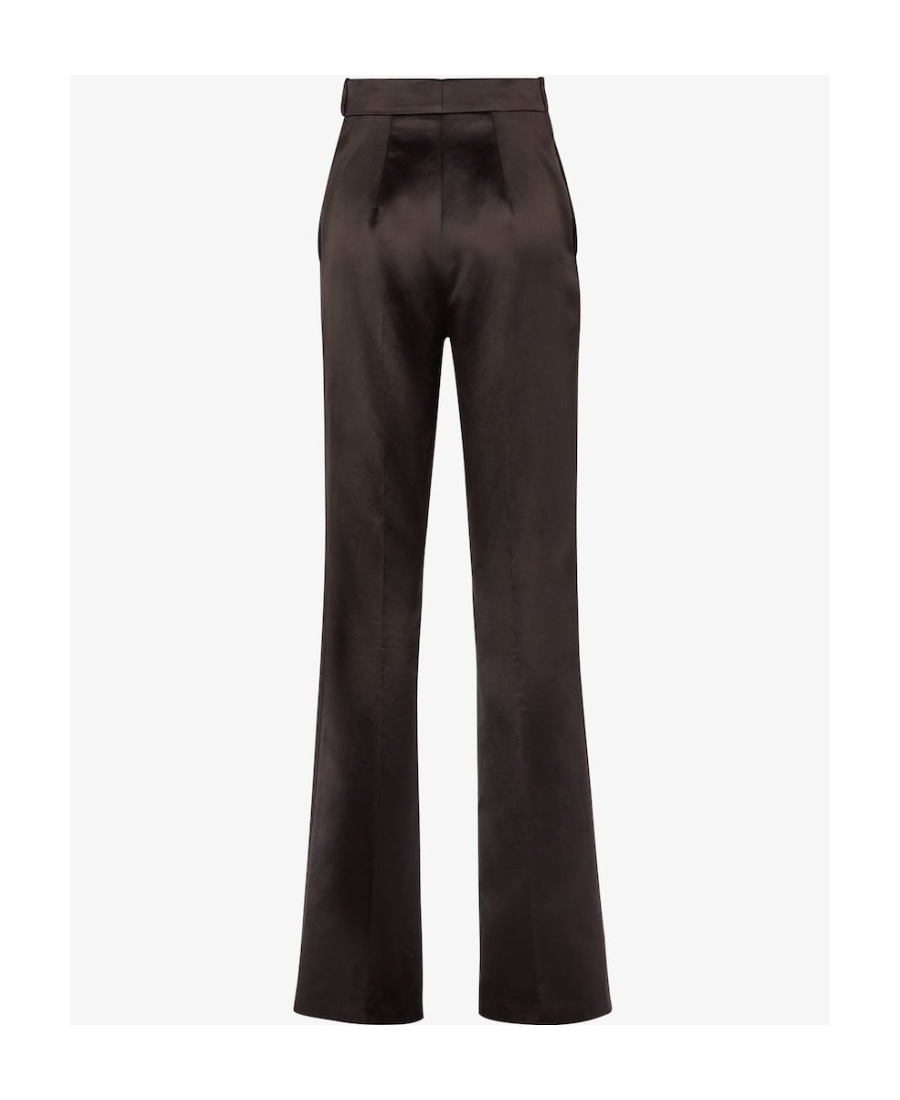 Fendi Bootcut Satin Trousers In Black