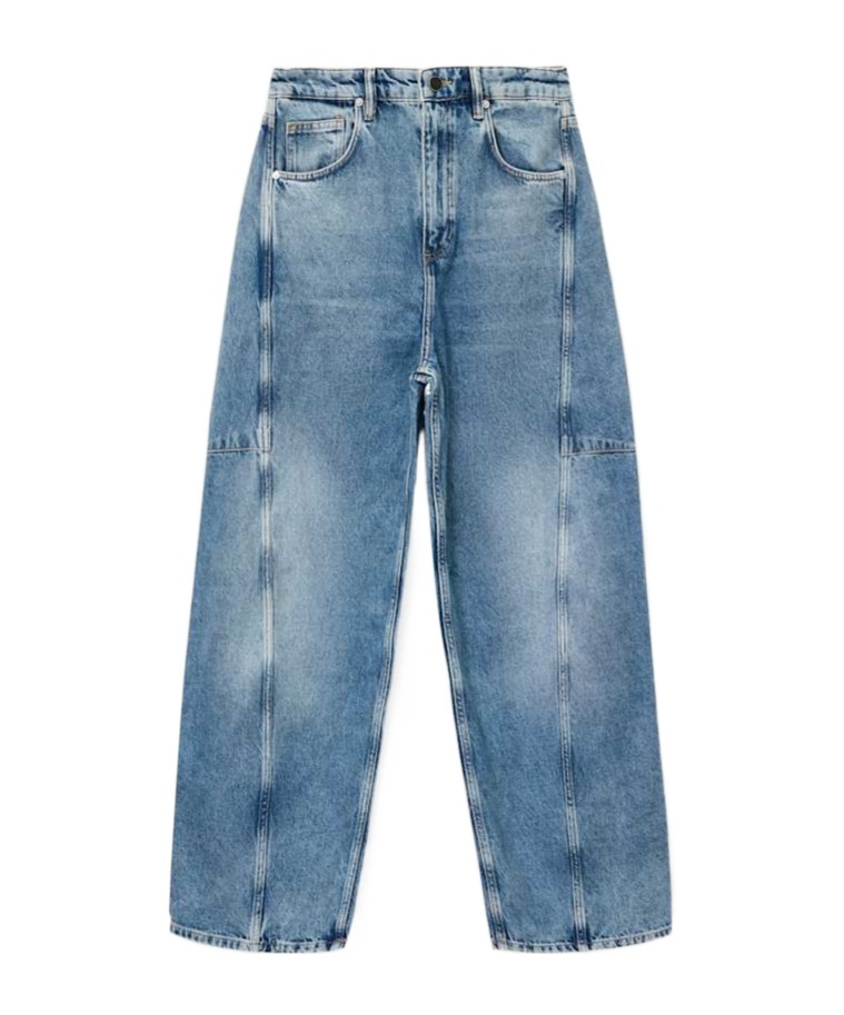 Allsaints Organic Denim Carter Barrel Jeans In Blue