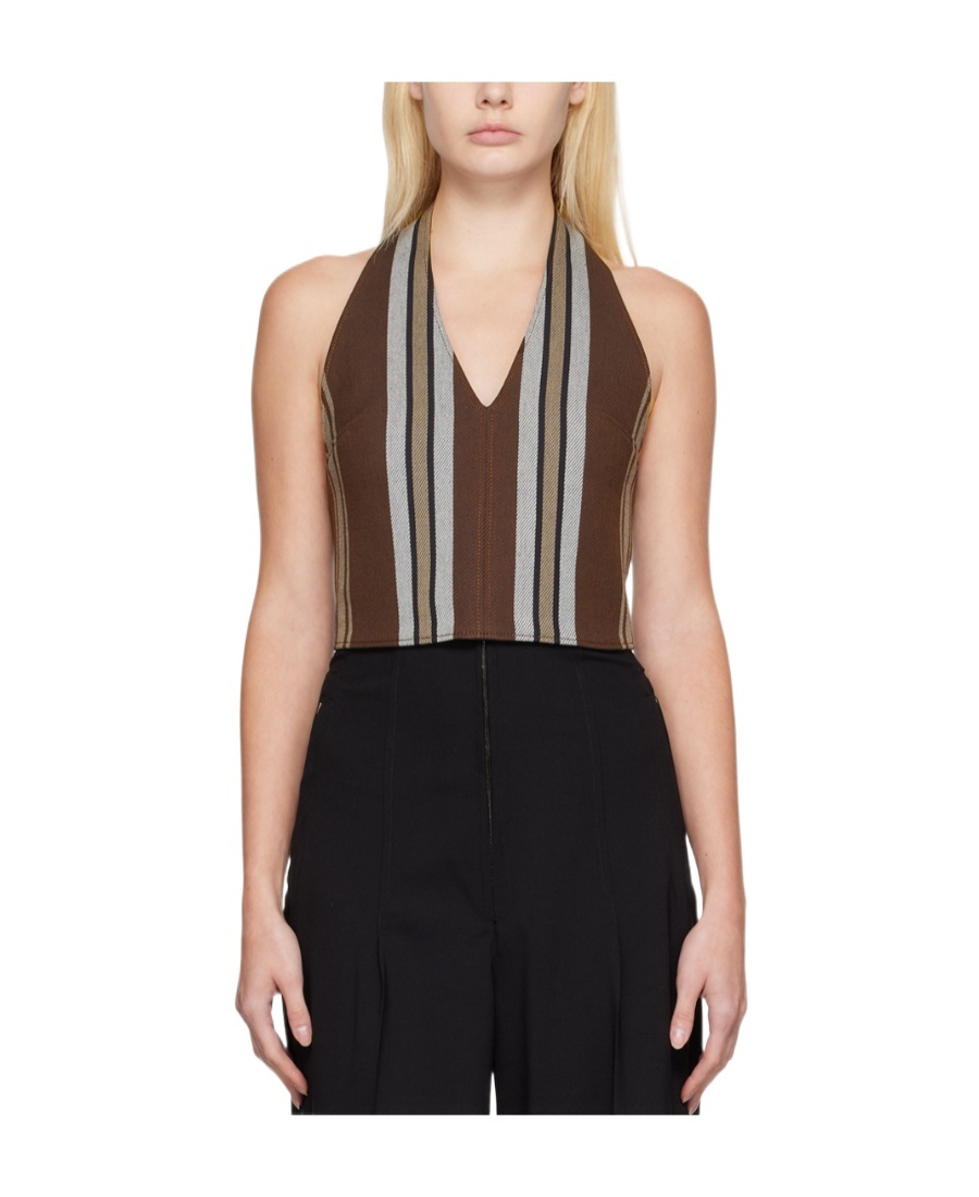 Jacquemus Striped Pattern Twill Vest In Black