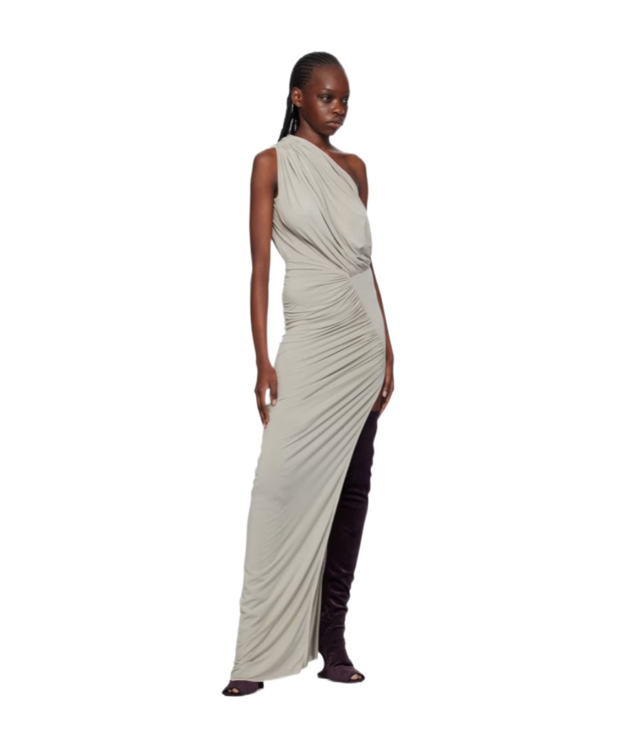Rick Owens Off-white Hera Maxi Dress In Gray