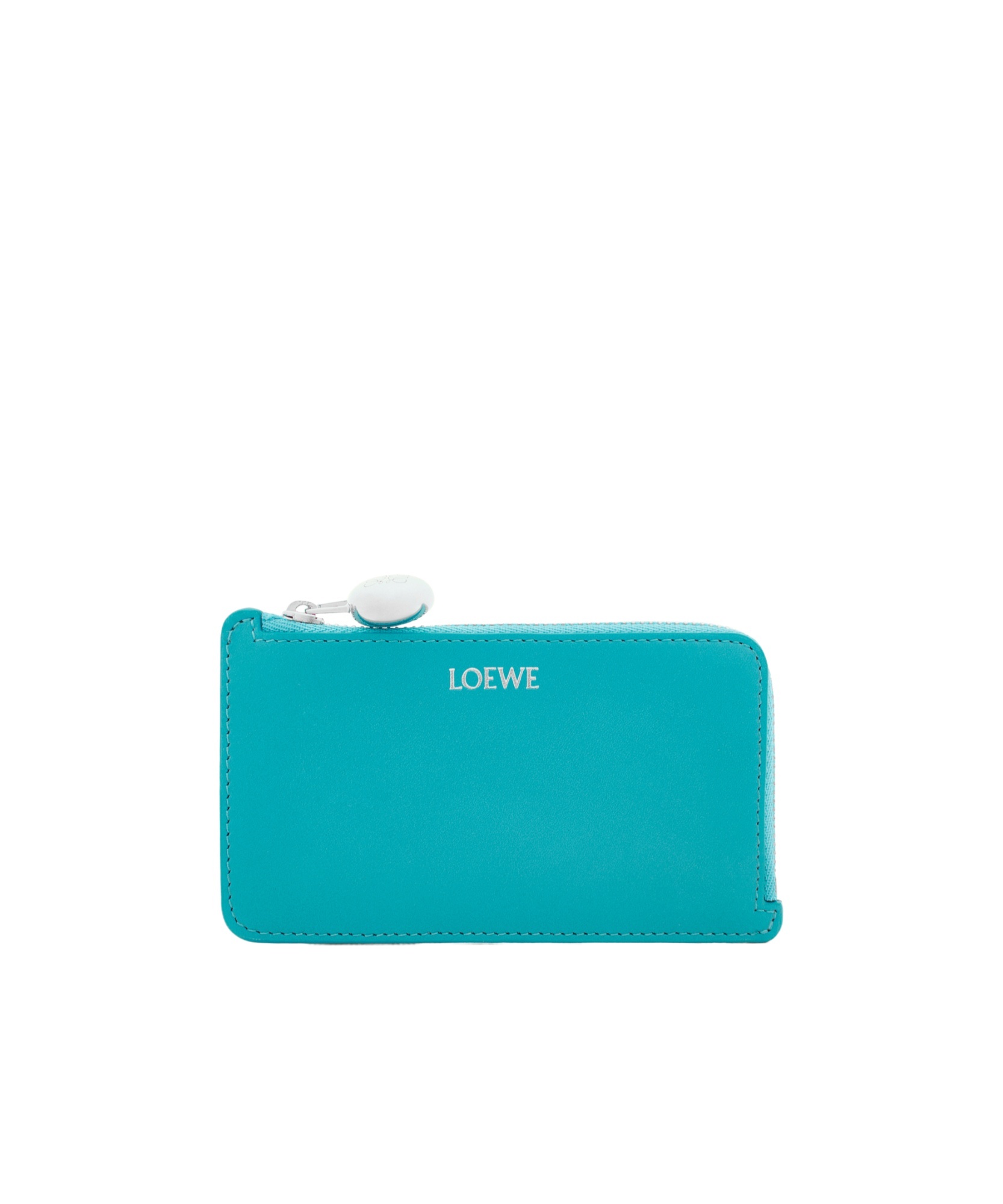 Loewe Embossed Logo Pebble Coin Cardholder In Green