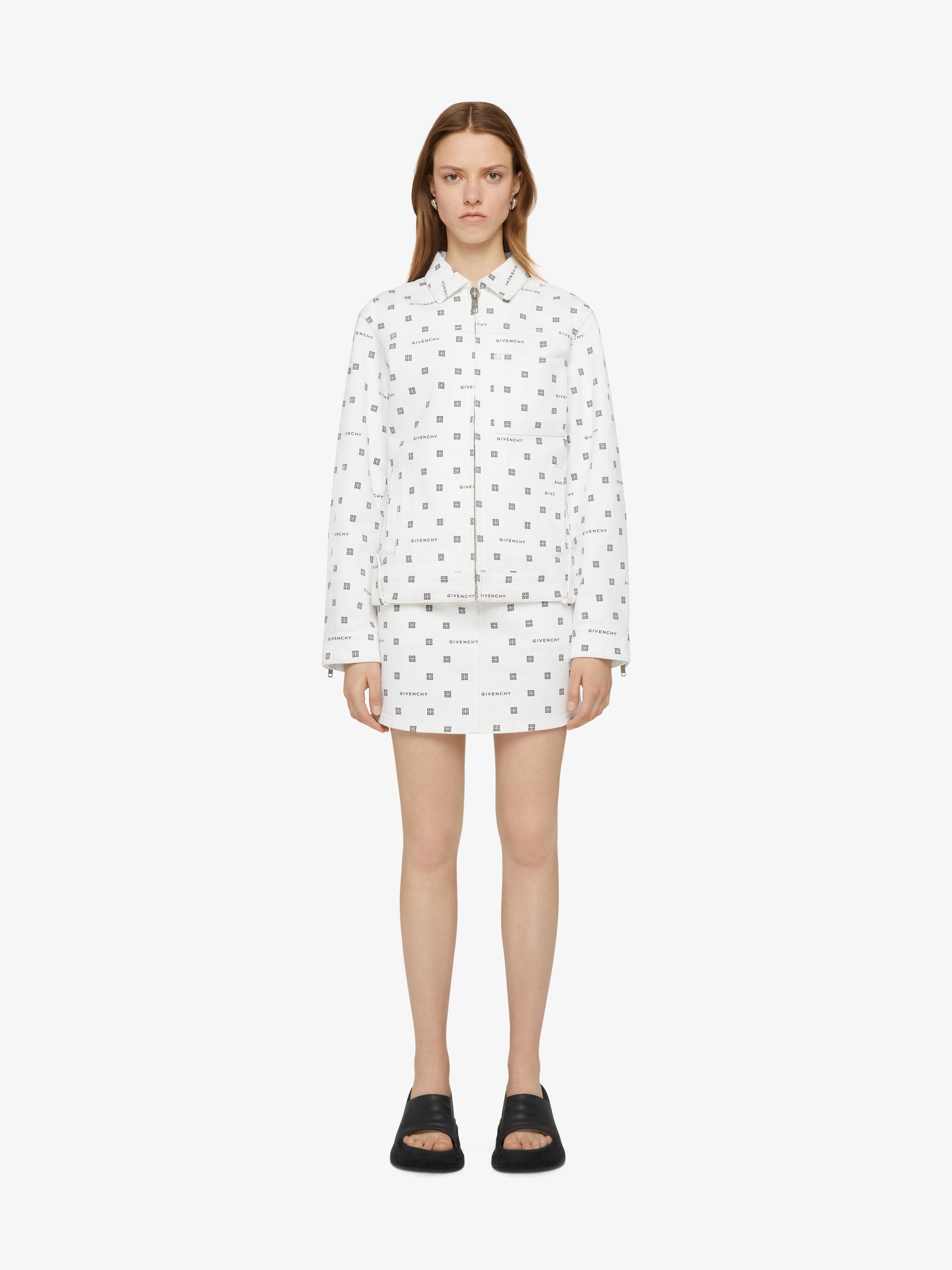 Givenchy 4g Jacquard Zipper Casual Jacket In White