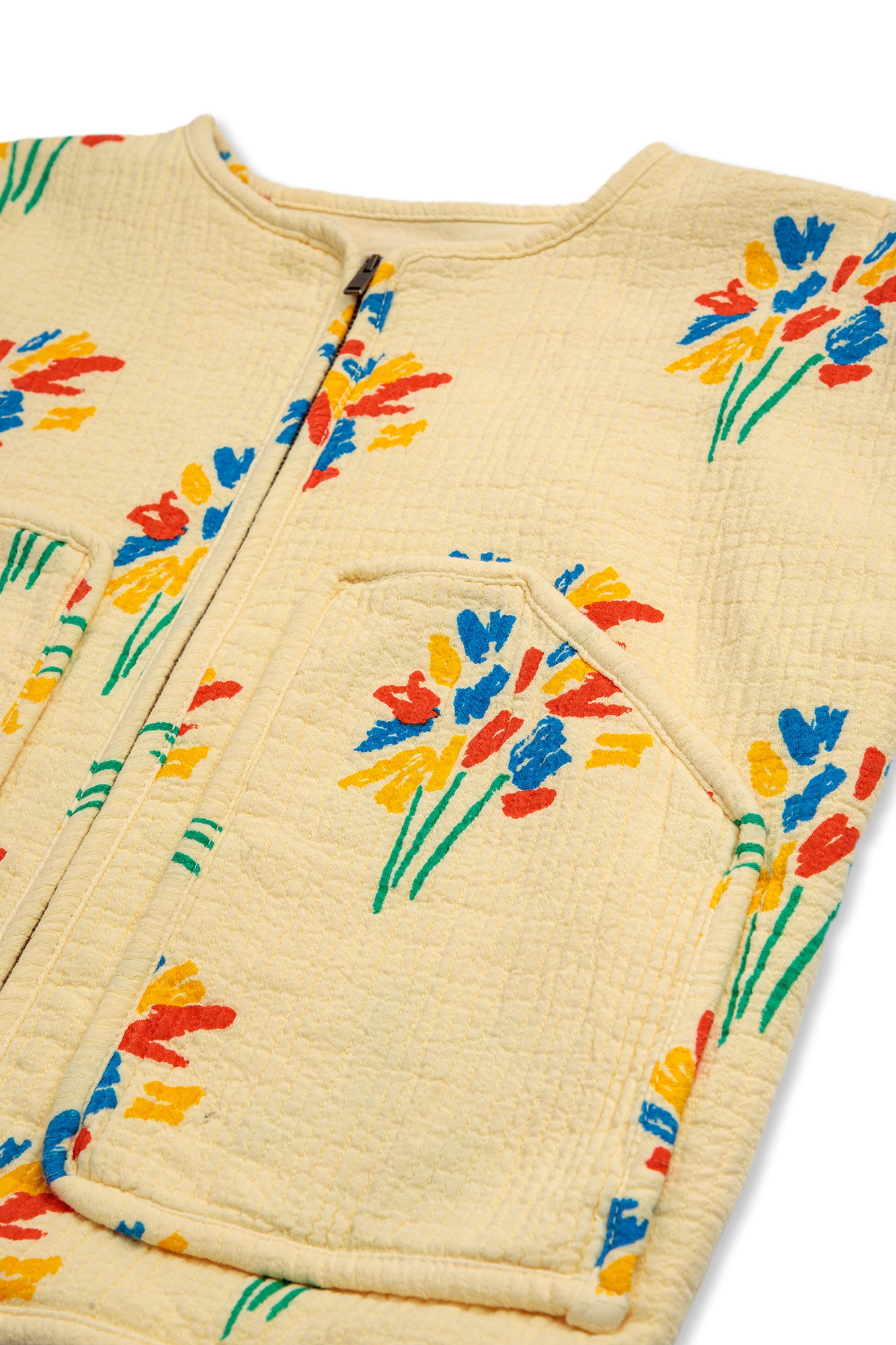 Bobo Choses Floral-print Cotton Jacket In Nude