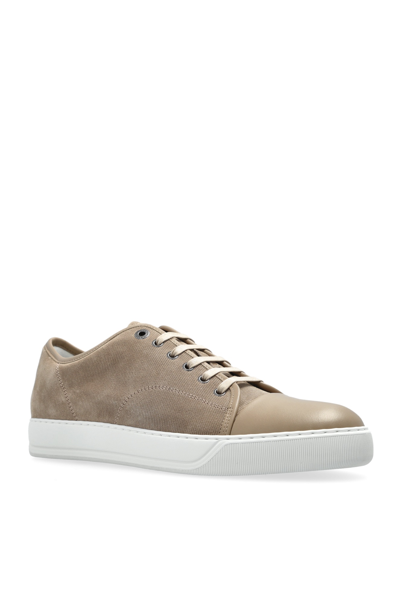 Lanvin Dbb1 Suede And Leather Sneakers For Men In Neutral