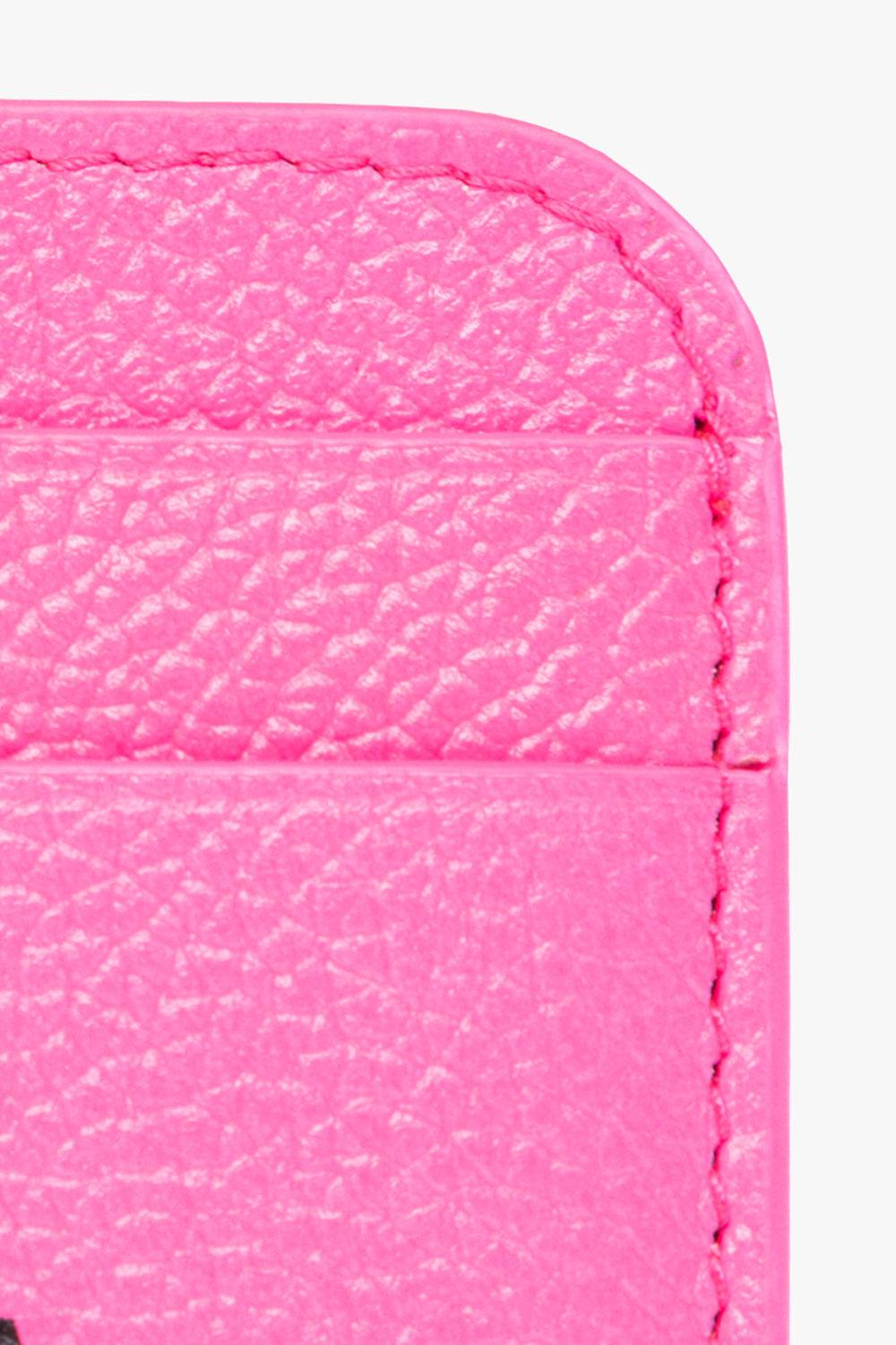 Balenciaga Logo-print Leather Mini Wallet In Pink