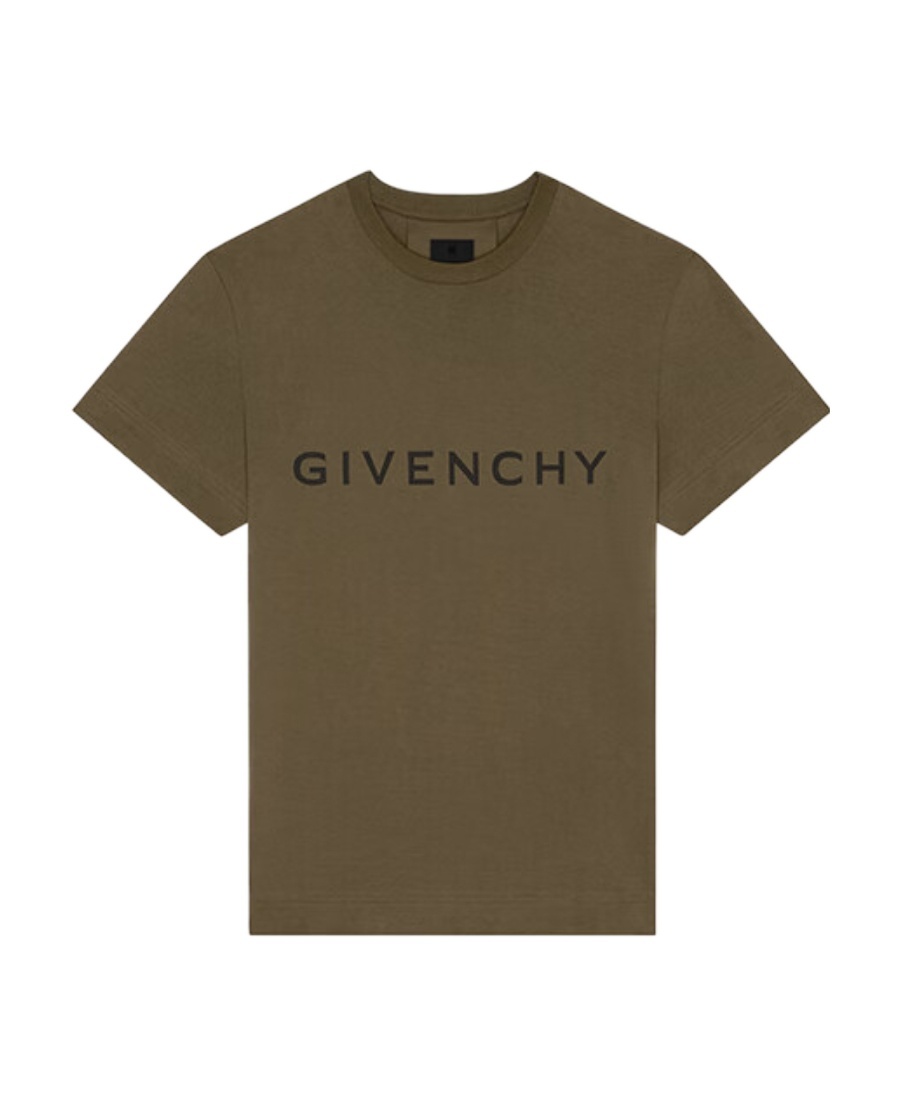 Givenchy Slim Fit Logo Cotton T Shirt In Green