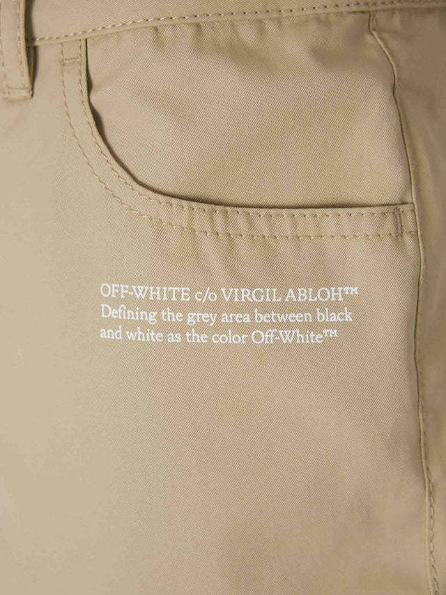 Off-white Belt Loops Slacks In Nude